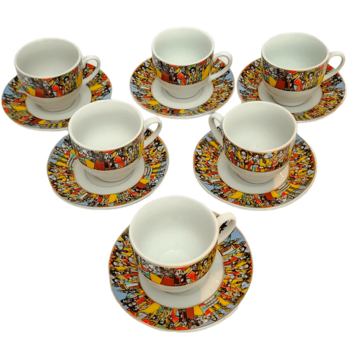 Ethiopian Coffee Ceremony Set — 41-Piece Traditional Ceramic Jebena Collection